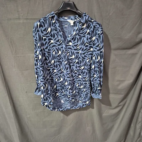 WHITE STUFF WOMEN'S BLOUSE β BLUE ABSTRACT PRINT, UK 16