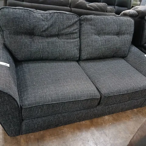 HALSTOW GREY FABRIC HIGH BACK TWO SEATER SOFA