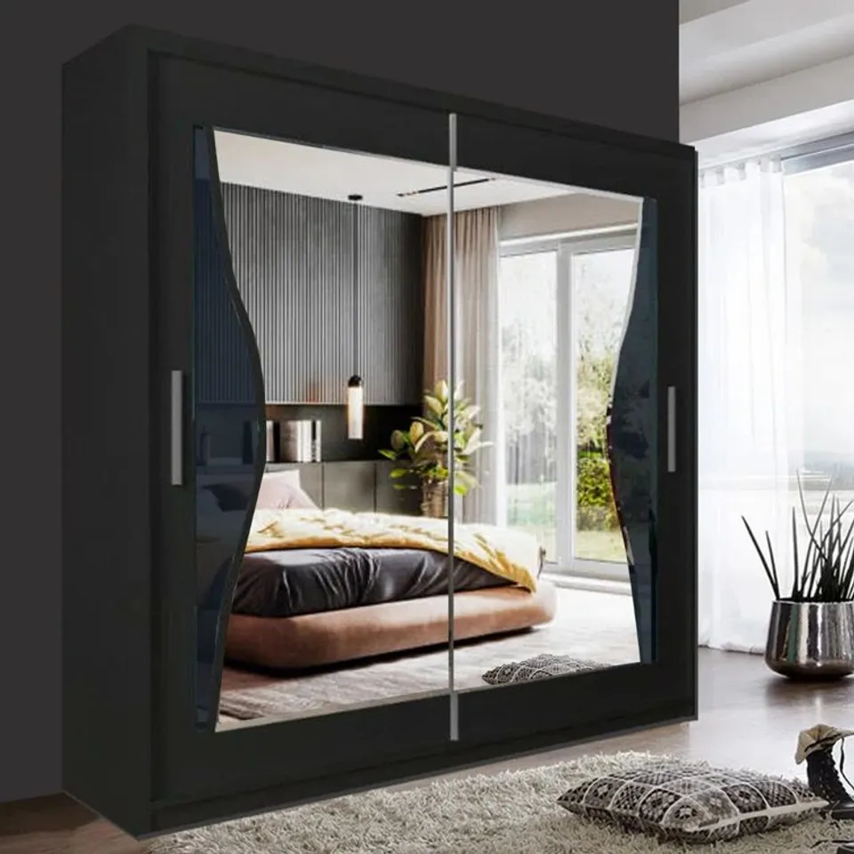 BOXED KELECIK 2 DOOR MANUFACTURED WOOD WARDROBE (5 BOXES)