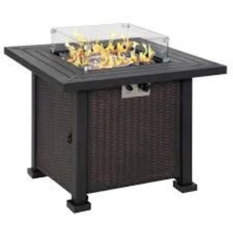 BOXED OUTSUNNY SQUARE PROPANE GAS FIRE PIT TABLE - BLACK - 842-252V01SR (1 BOX)