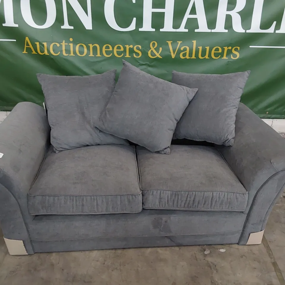 DESIGNER TWO SEATER SOFA GREY FABRIC