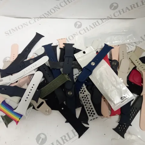 APPROX 30 ASSORTED LOOSE SMART WATCH STRAPS IN VARIOUS DESIGNS AND SIZES. 