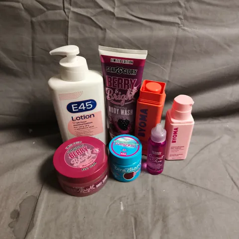 APPROXIMATEY 20 ASSORTED HEALTH AND BEAUTY PRODUCTS TO INCLUDE - E45 LOTION - BYOMA MOISTURISING GEL-CREAM - DIRECTIONS VERMILLION RED SEMI-PERMANENT HAIR COLOUR - ETC