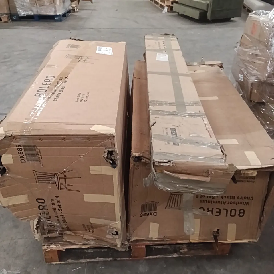 PALLETT OF ASSORTED GOODS CHAIRS / BENCH