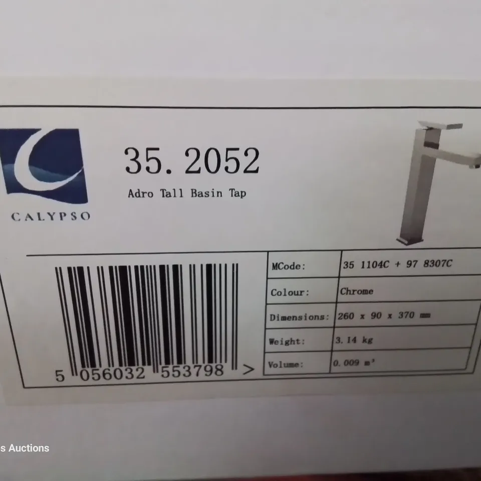 BRAND NEW BOXED DESIGNER ADRO TALL BASIN TAP WITH POP UP WASTE CHROME