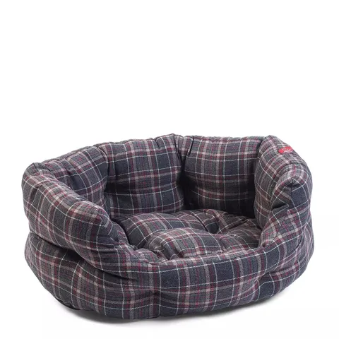 ZOON PLAID OVAL PET BED SIZE XL - COLLECTION ONLY