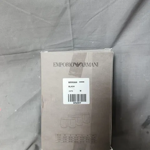 EMPORIO ARMANI TRUNK UNDERWEAR 3 PACK – BLACK, STRETCH COTTON, MEDIUM