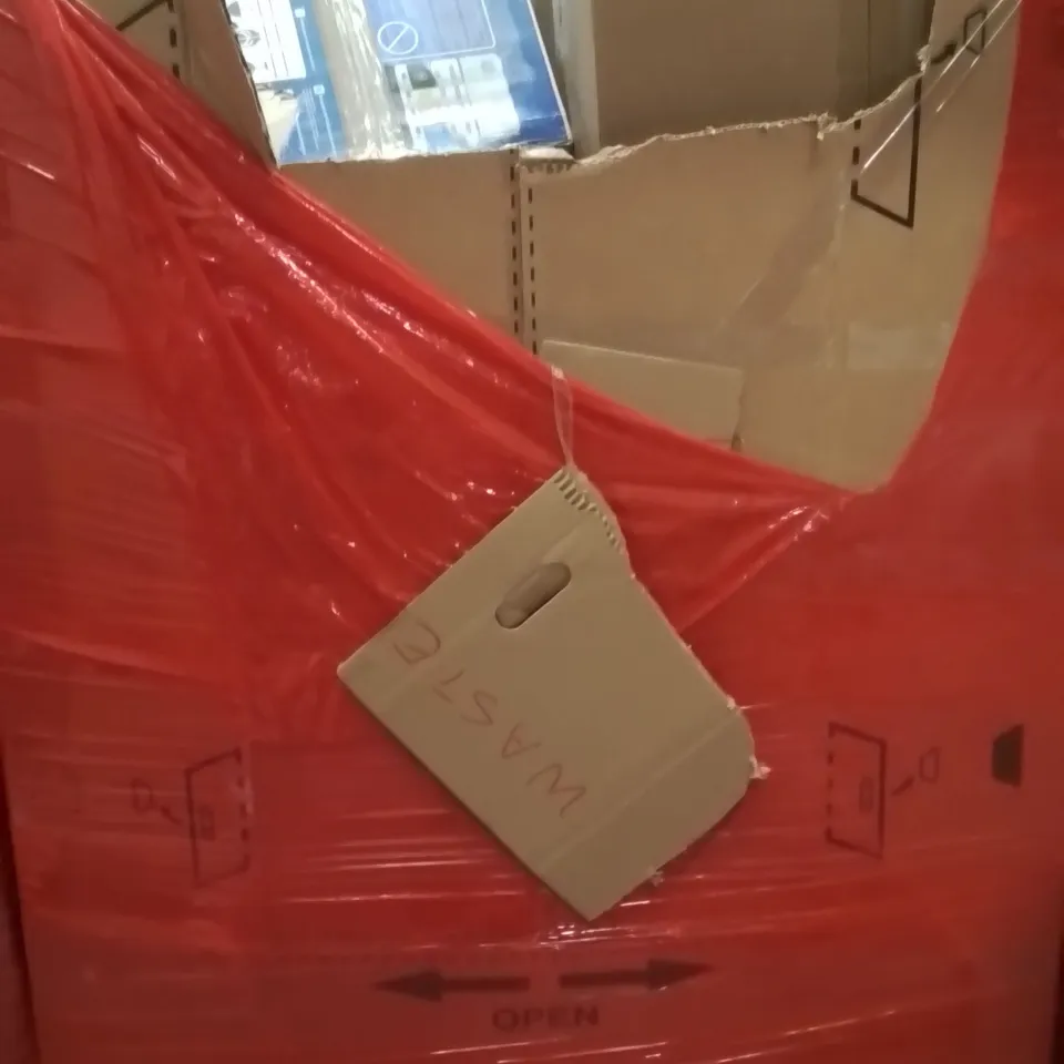 PALLET OF ASSORTED HOUSEHOLD GOODS AND PRODUCTS TO INCLUDE;FOLDABLE SWIMMING POOL,PRINTER,CAT LITTER BOX