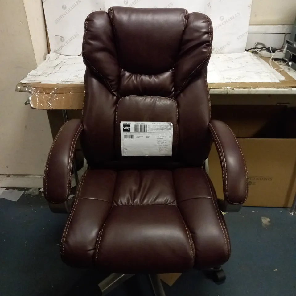 BOXED PU DIRECTORS CHAIR - MAROON  RRP £149