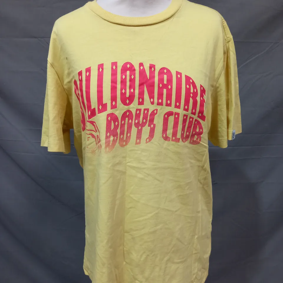 BILLIONAIRE BOYS CLUB T-SHIRT IN YELLOW SIZE XS