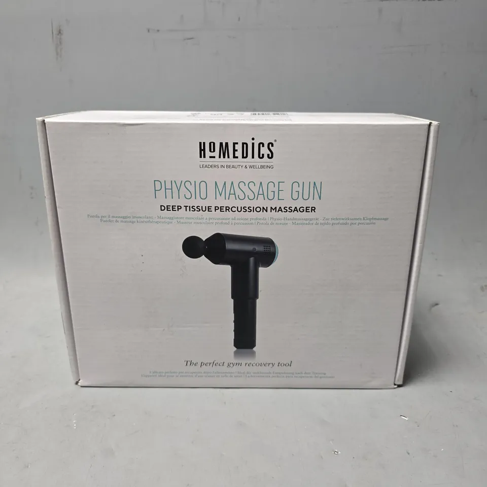 BOXED HOMEDICS PHYSIO MASSAGE GUN DEEP TISSUE MASSAGER