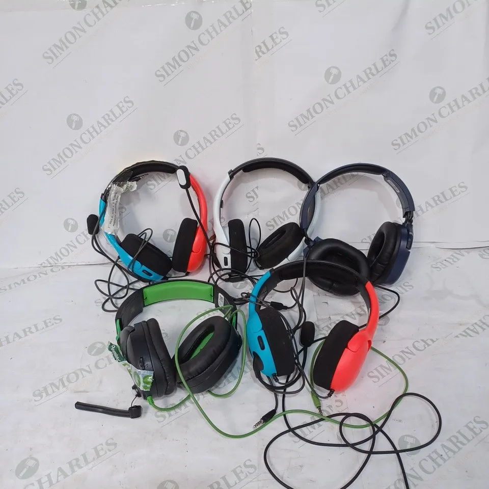 LOT TO CONTAIN 5 X ASSORTED TURTLE BEACH GAMING HEADSETS, MODELS VARY