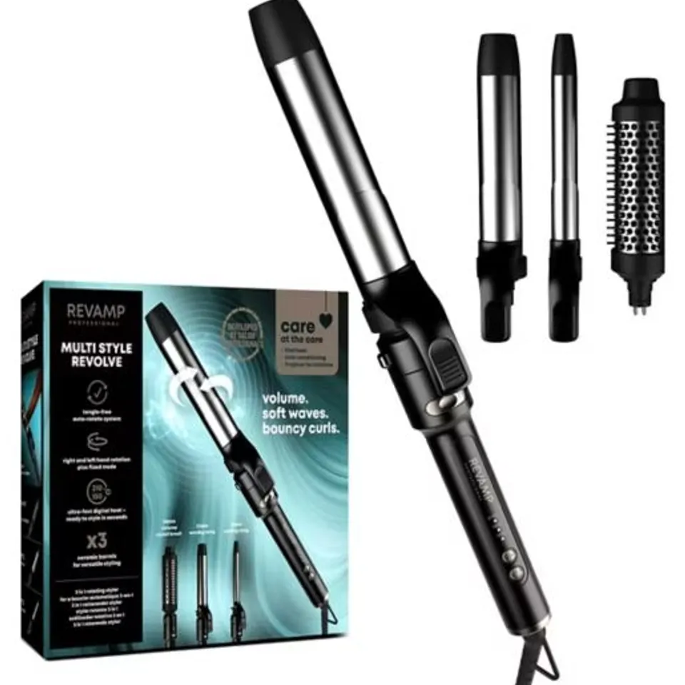 BOXED REVAMP PROFESSIONAL MULTI STYLE REVOLVE 3 IN 1 ROTATING STYLER