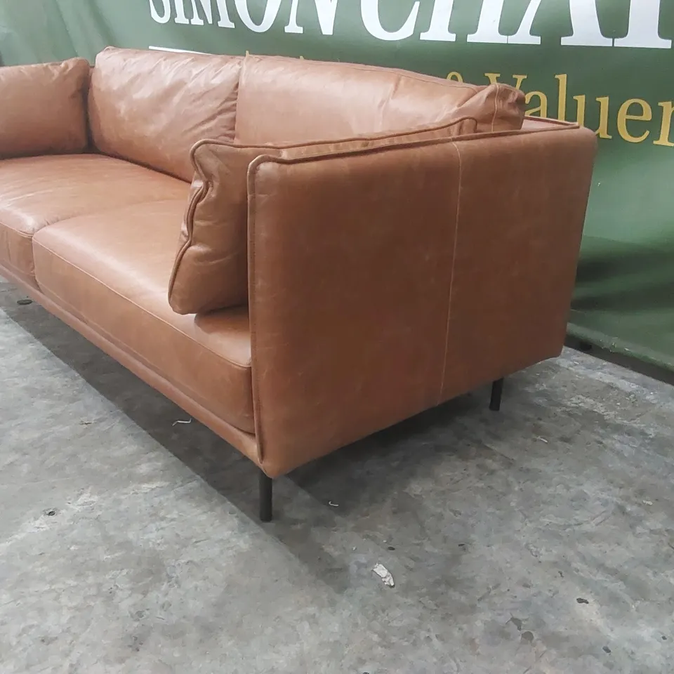QUALITY DESIGNER BARBUDA GENUINE LEATHER 3 SEATER SOFA
