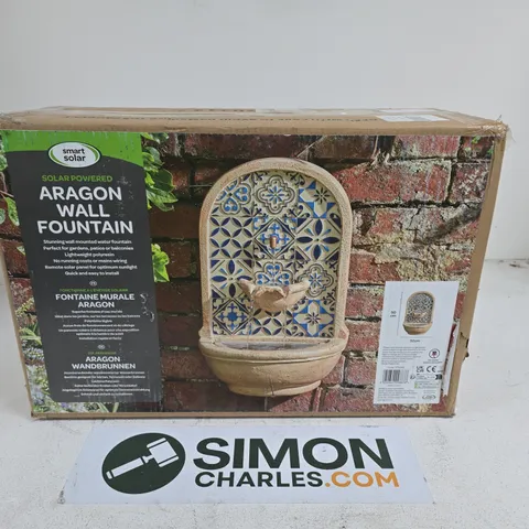 SMART SOLAR ARAGON WALL FOUNTAIN – SOLAR POWERED GARDEN WATER FEATURE