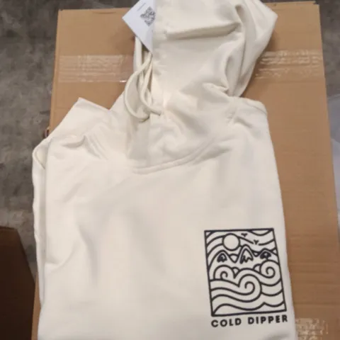 BOX OF BRAND NEW BRASS MONKEY HOODIES - OFF WHITE SIZE SMALL APPROXIMATELY 11