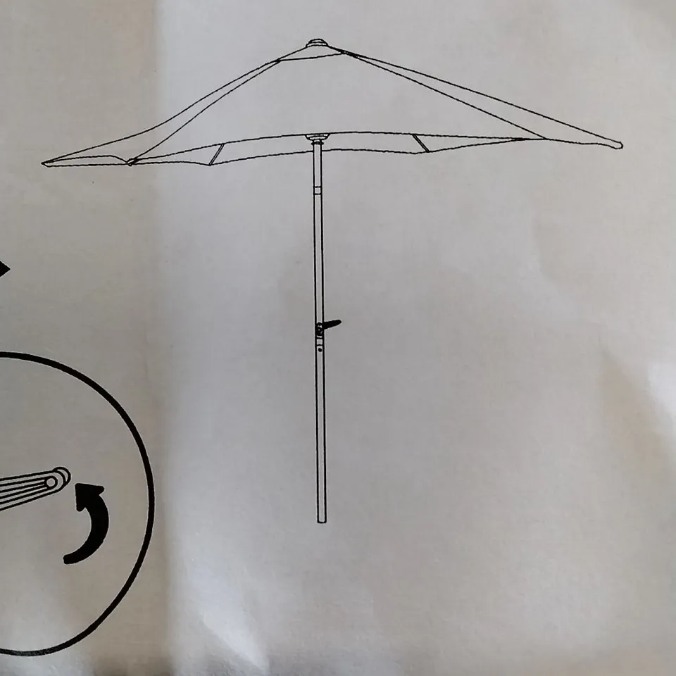BOXED ADJUSTABLE GARDEN PARASOL IN GREEN