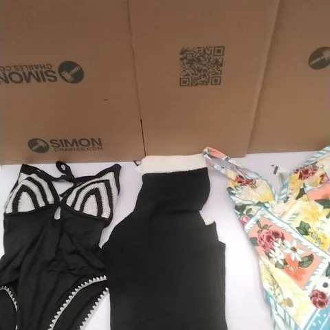 A PALLET TO CONTAIN APPROXIMATELY 120 BRAND NEW DESIGNER WOMEN'S CLOTHES WHICH INCLUDE; JD WILLIAMS SWIMSUITS, PANTS, TOPS AND SIMILAR ITEMS ETC