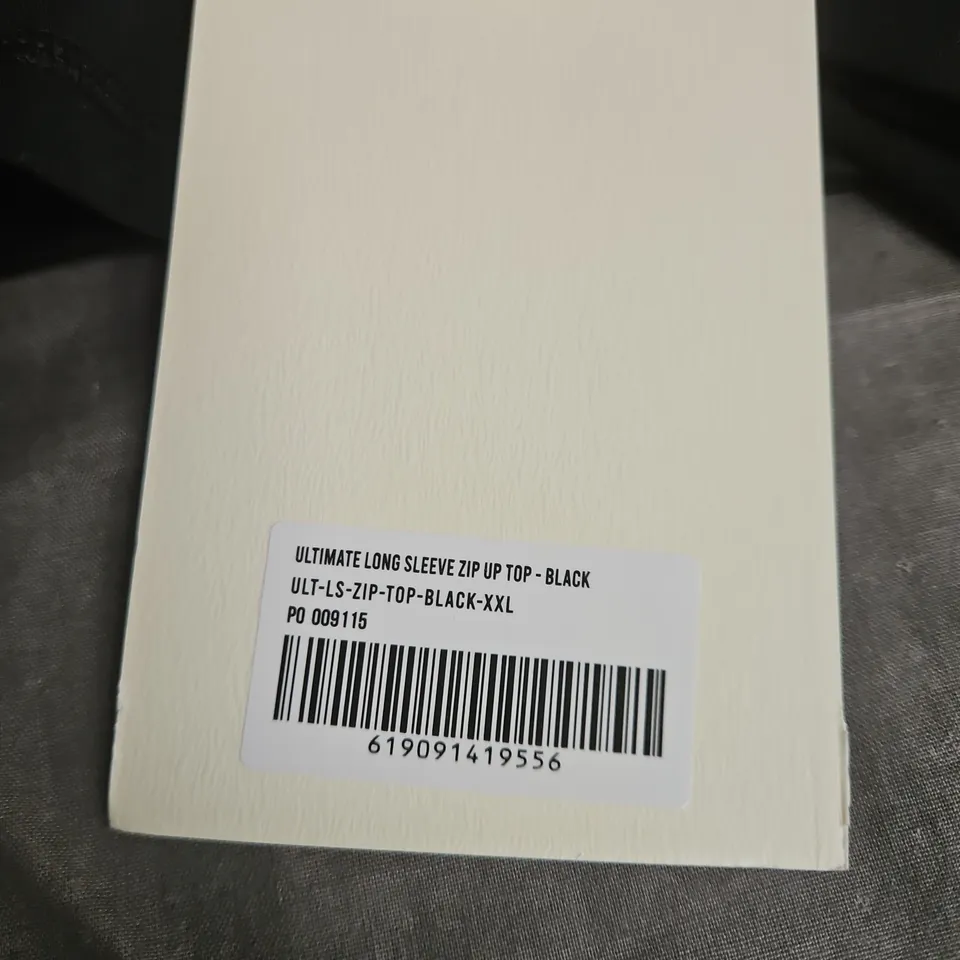 ADANOLA ULTIMATE LONG SLEEVE ZIP UP TOP – BLACK, XXL
