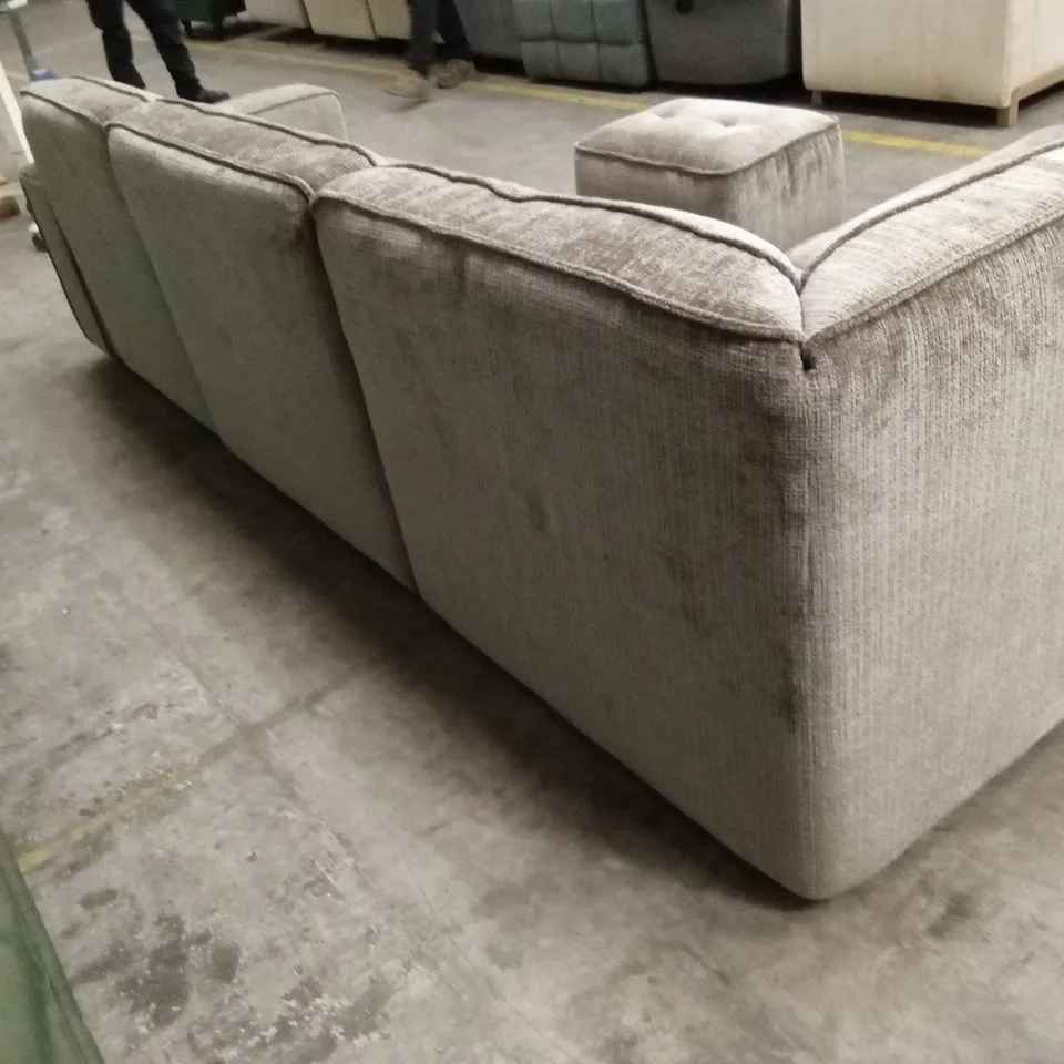 QUALITY DESIGNER ITALIAN MADE GRAVINA MODULAR FABRIC CORNER SOFA WITH FOOTSTOOL