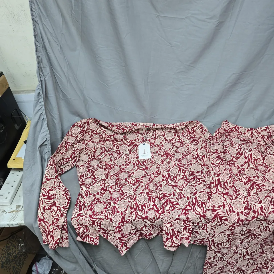 SEASALT CORNWALL FLORAL PRINT PAJAMAS  – ORGANIC COTTON, UK 22 (EU 50, US 18)