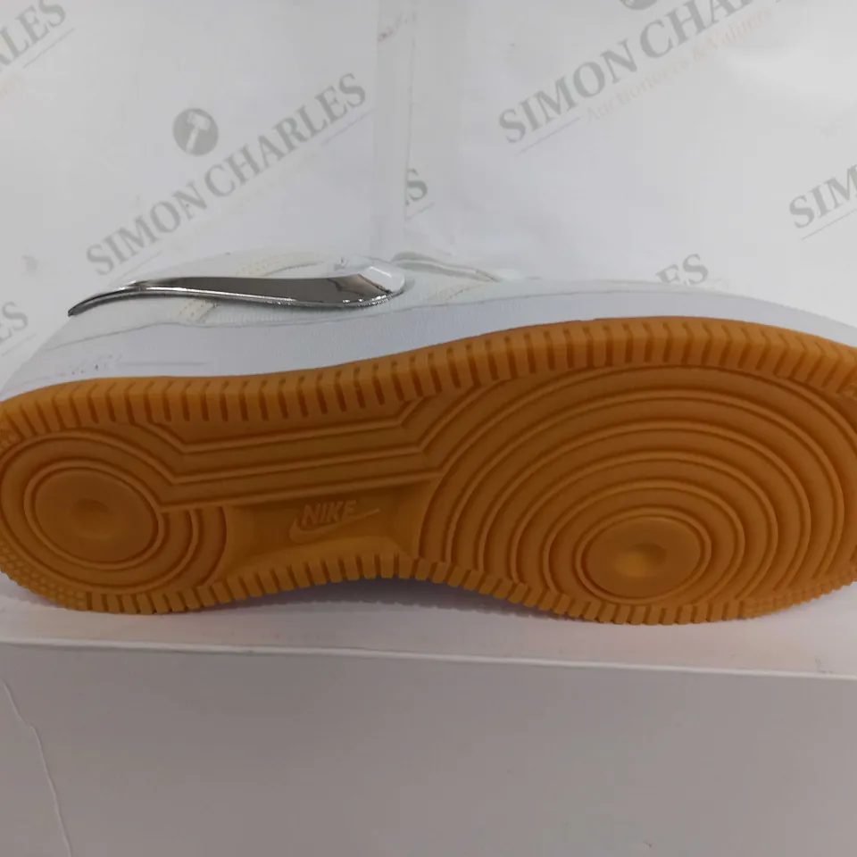 BOXED PAIR OF NIKE TRAVIS SCOTT AIR FORCE 1 LOWS - WHITE - UK 8.5
