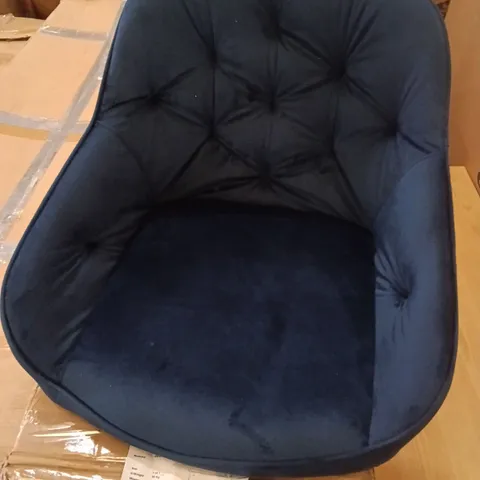 BOXED SET OF 2 NAVY VELVET DINING CHAIRS