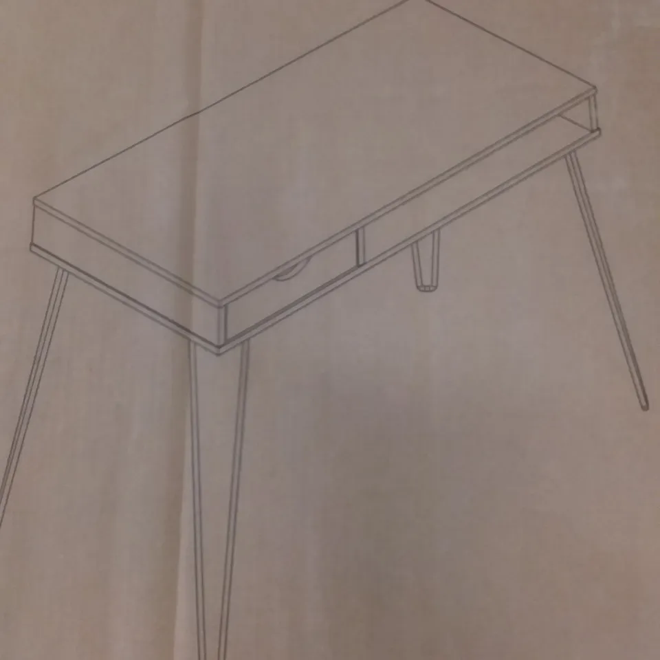 BOXED CONCORD DESK - BROWN OAK / GREY