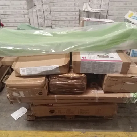 PALLET OF ASSORTED PLUM OUTDOOR PLAY PARTS AND PIECES 