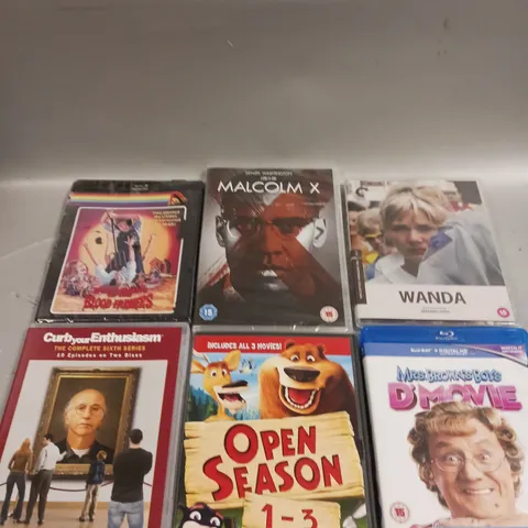APPROXIMATELY 20 ASSORTED DVD/BLU-RAYS TO INCLUDE SPITTING IMAGE, TIMELINE, MALCOLM X ETC