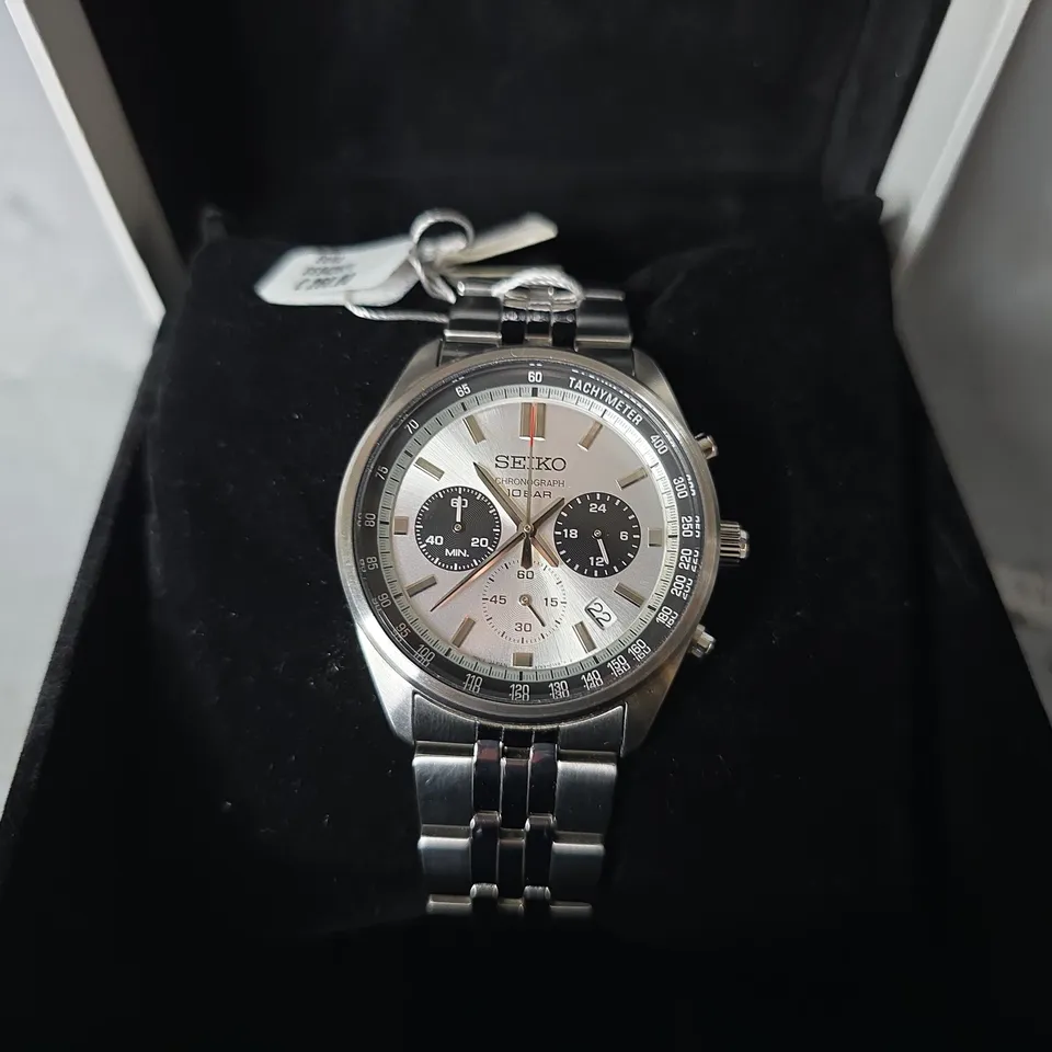 BOXED SEIKO CONCEPTUAL CHRONOGRAPH STAINLESS STEEL STRAP MEN’S WATCH