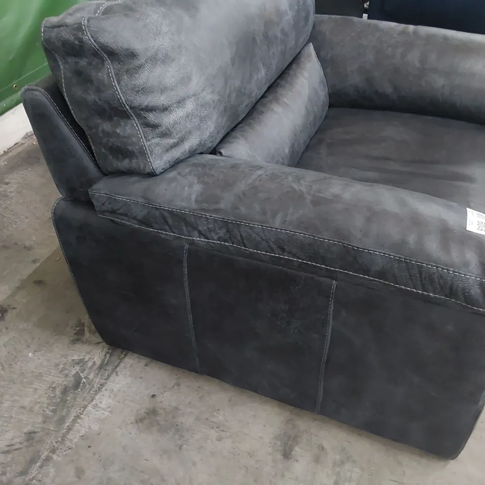 DESIGNER SOFOLOGY SANTINO DARK GREY LEATHER ARMCHAIR