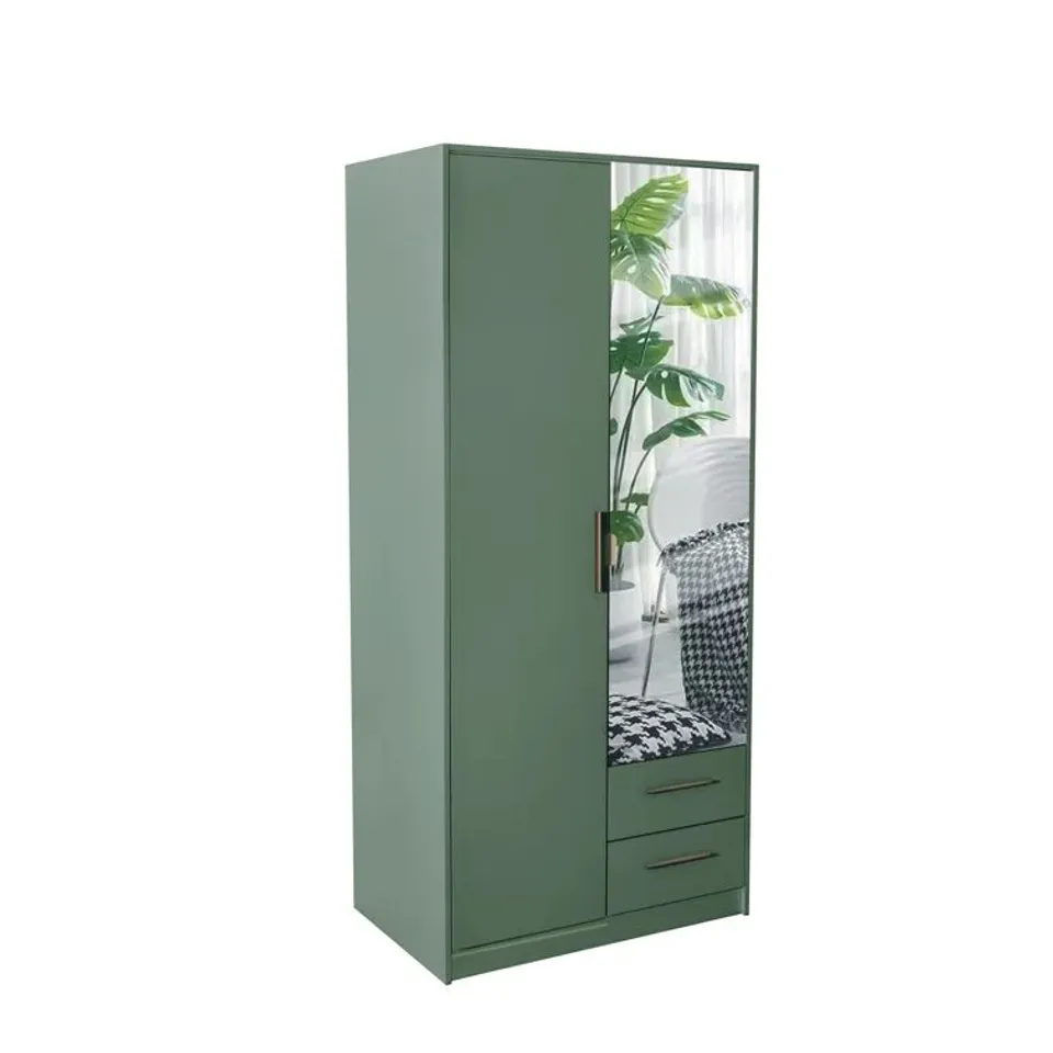 BOXED PAMEL 2 DOOR MANUFACTURED WOOD WARDROBE 