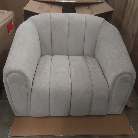 BOXED DANETTI KENDRA BLACK METAL ARMCHAIR NATURAL MINI CHUNKY WEAVE