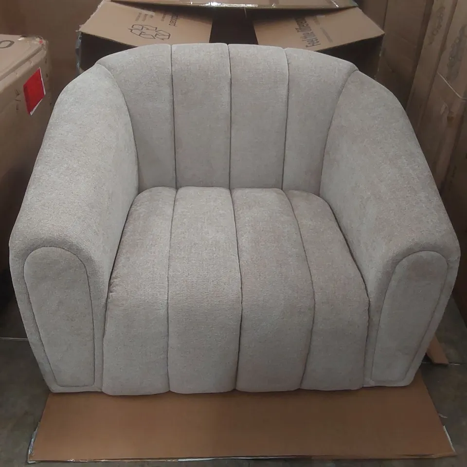 BOXED DANETTI KENDRA BLACK METAL ARMCHAIR NATURAL MINI CHUNKY WEAVE