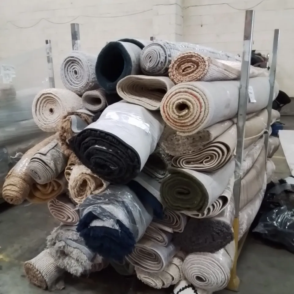 STILLAGE OF APPROXIMATELY 20 QUALITY DESIGNER RUGS XL
