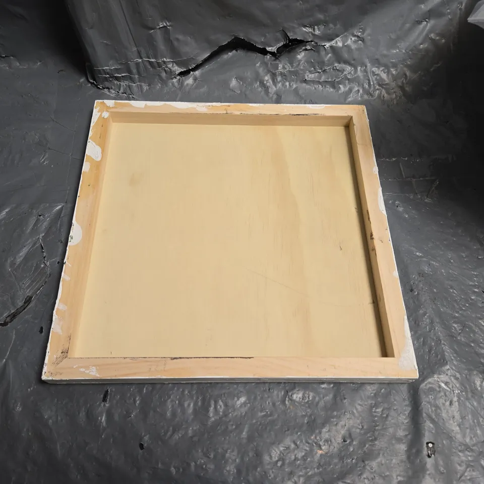 ABSTRACT MARBLED SQUARE ARTWORK ON WOOD PANEL