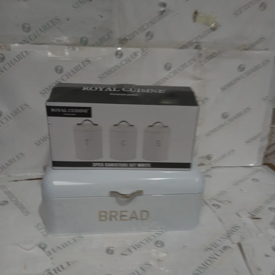 ROYAL CUISINE 4 PEICE KITCHEN SET - BREAD BIN - TEA, COFFEE, SUGAR 