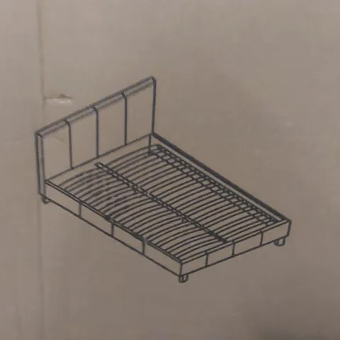 BOXED 4'6 DOUBLE BED FRAME - BLACK (3 BOXES)