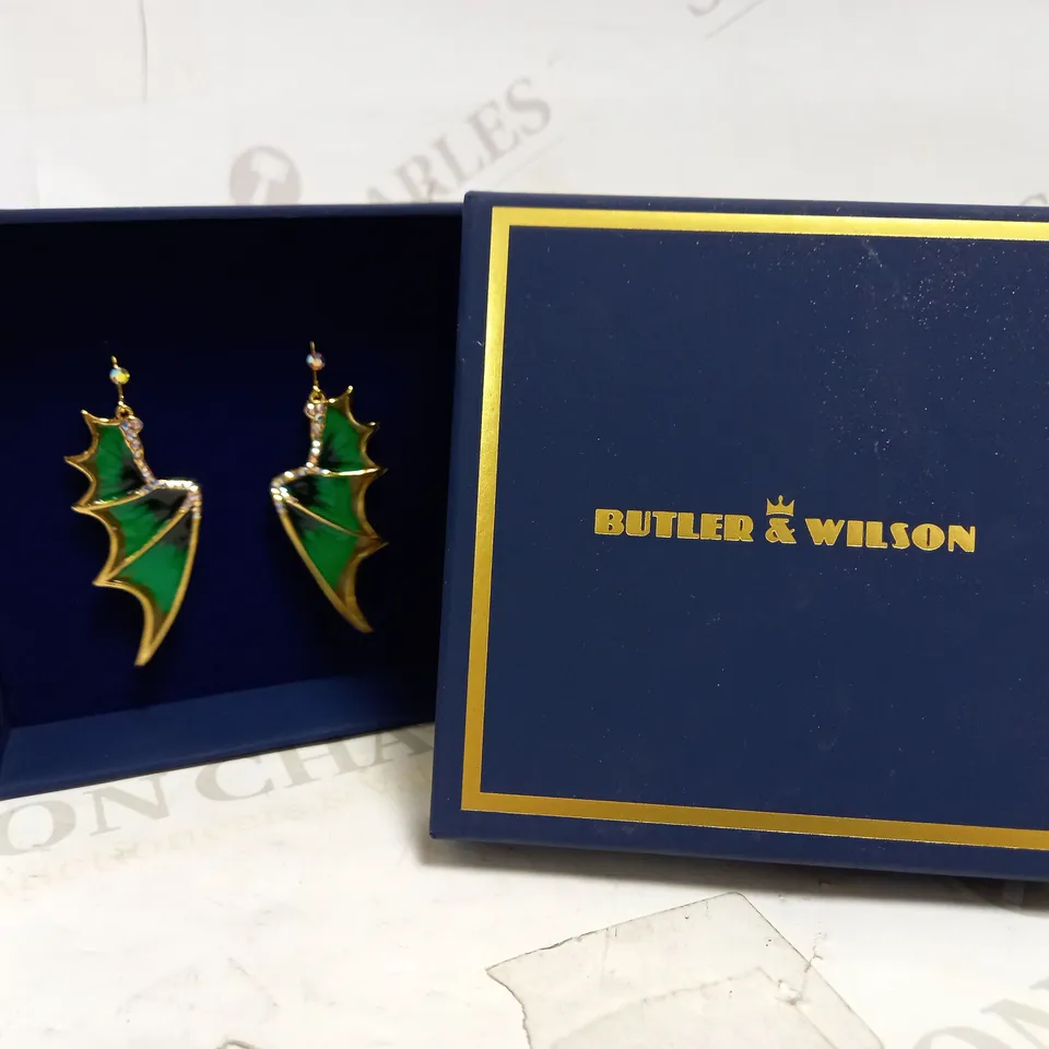 BUTLER & WILSON DRAGON WING EARRINGS