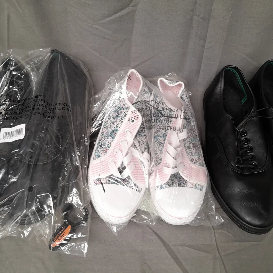 BOX OF APPROXIMATELY 10 ASSORTED PAIRS OF GEORGE SHOES IN VARIOUS STYLES AND SIZES