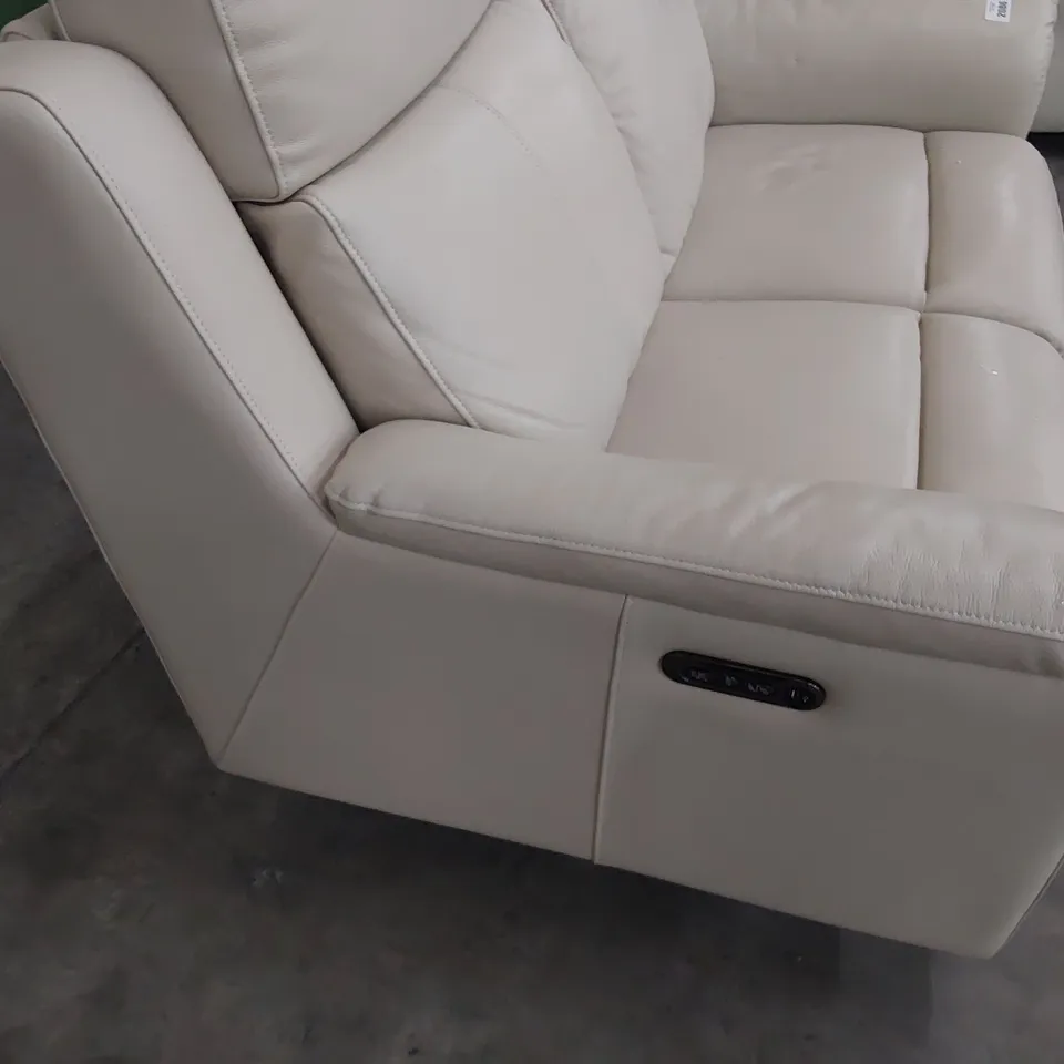 DESIGNER SIENNA POWER RECLINING TWO SEATER SOFA BONE CHINA LEATHER 