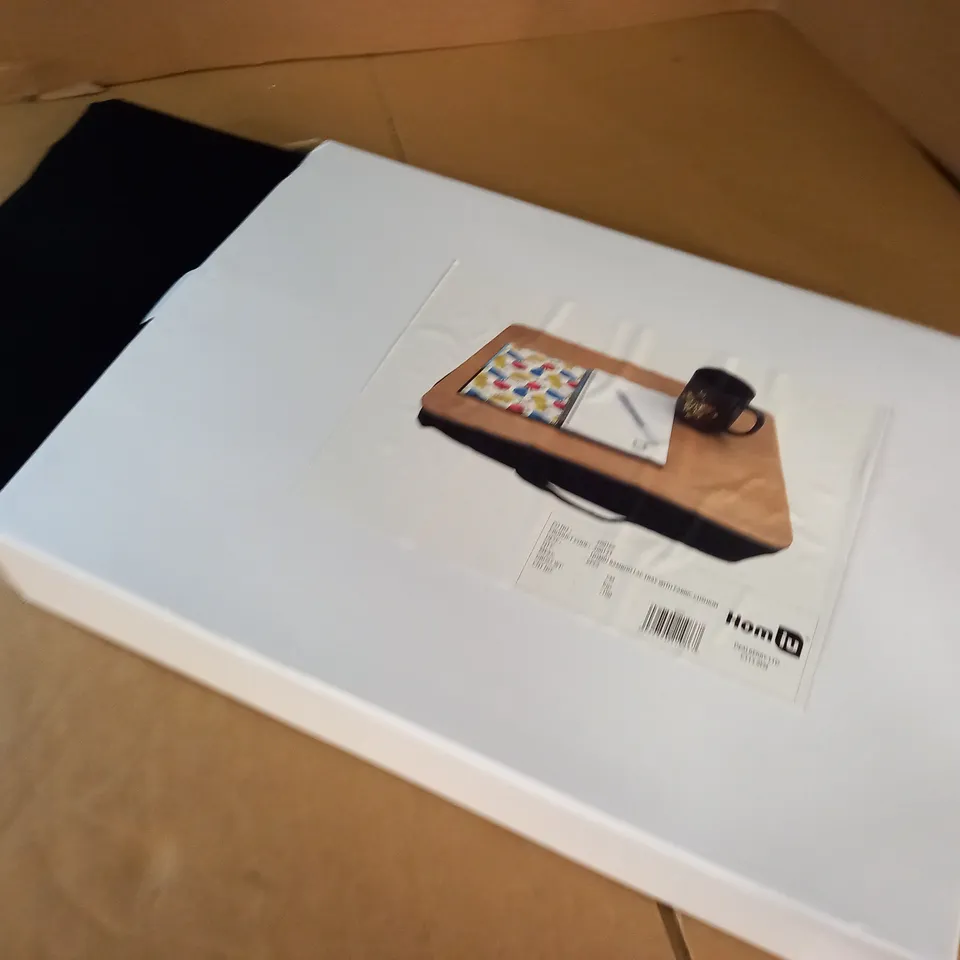BOXED HOM-IU BAMBOO LAP TRAY WITH FABRIC CUSHION
