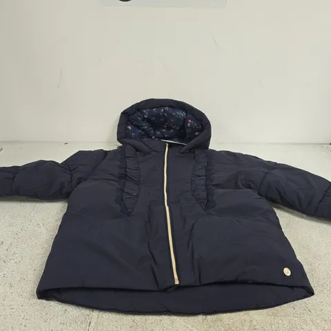 LAURA ASHLEY NAVY PADDED COAT – KIDS 11-12 YRS (HEIGHT 152CM) WITH FLORAL LINING