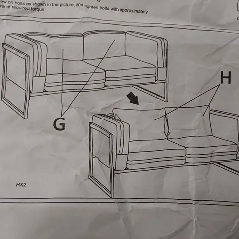 BOXED CREAM FABRIC SOFA (1 BOX)