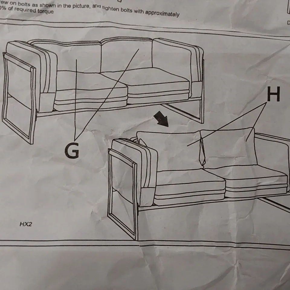 BOXED CREAM FABRIC SOFA (1 BOX)