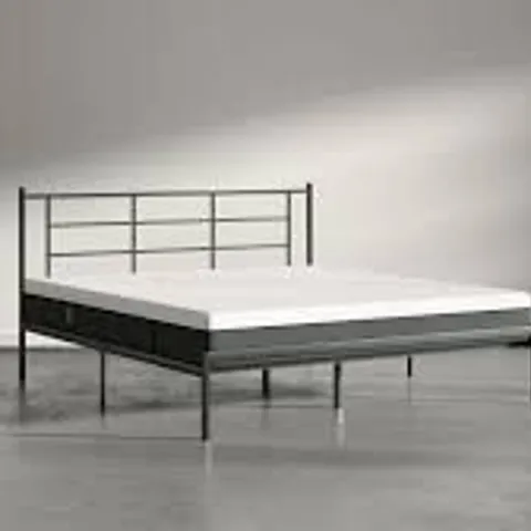BRAND NEW BOXED THE EMMA METAL BED FRAME - 135CM DOUBLE, BLACK (2 BOXES)