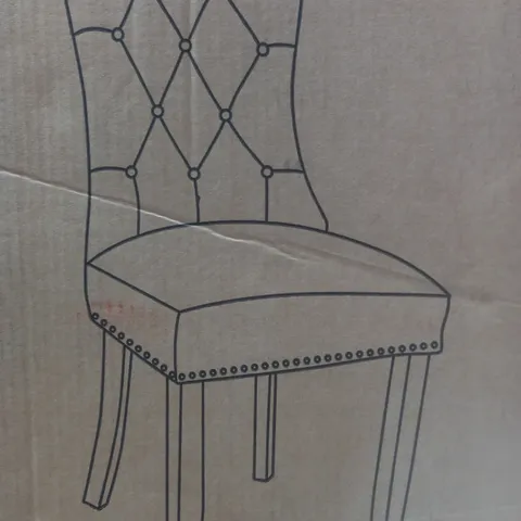 BOXED WARWICK CHENILLE PAIR OF STANDARD DINING CHAIRS IN NATURAL/OAK