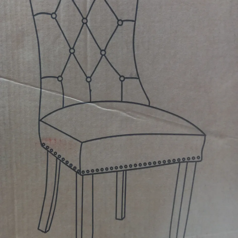 BOXED WARWICK CHENILLE PAIR OF STANDARD DINING CHAIRS IN NATURAL/OAK RRP £199