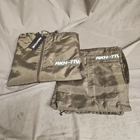 AKHTIVE JACKET & TROUSERS IN DARK OLIVE SIZE M